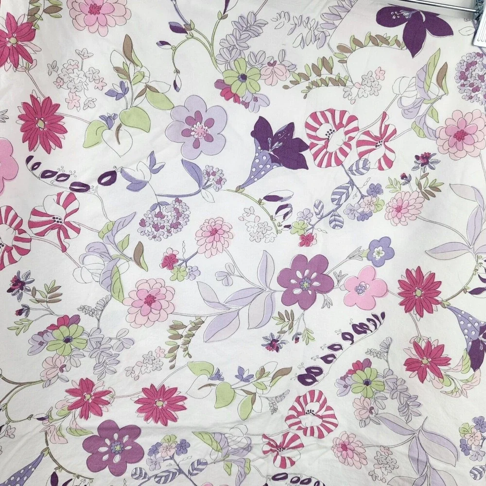 Pottery Barn Kids Garden Party Purple Twin Flat Sheet Paisley Floral Multicolor‎